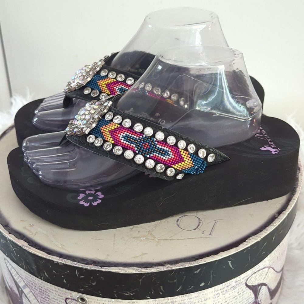 - Montana West Embellished Flip Flops